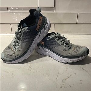 Hoka Gray and Black Athletic Shoes